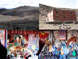 43 Selung Gompa At The End Of The Mount Kailash Inner Kora Parikrama Has Statues of Padmasambhava And Mahakala From the bottom of the Nandi Pass (13:25, 5500m), we finally reached our starting out, Selung Gompa (5015m) at 15:05, completing the Mount Kailash Inner Kora, Nandi Parikrama, in eight hours and 20 minutes. We went inside to look at the statues of Padmasambhava and Mahakala and two figures riding horses.